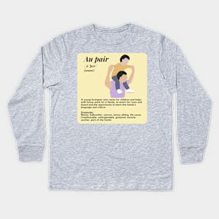 Au pair definition- yellow male Kids Long Sleeve T-Shirt